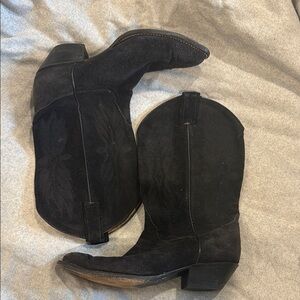 Black Suede Cowboy Boots